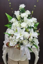 แจกันดอกไม้ประดิษฐ์สีขาว-AL1012 - Image 2