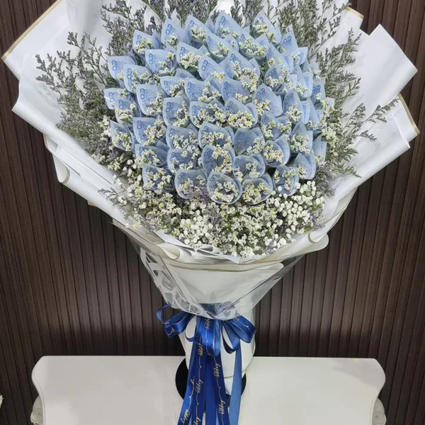 ช่อแบงค์ม้วนทำดอกไม้