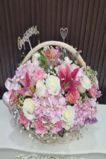 กระเช้าดอกไม้สีชมพูอ่อน-PB1004 - Image 3