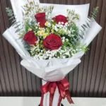 ช่อดอกกุหลาบแดง4ดอก