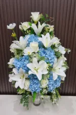 แจกันดอกไม้ประดิษฐ์สีฟ้าขาว-AL1013 - Image 4