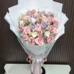 ช่อแบงค์ร้อยพับดอกกุหลาบ