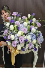 กระเช้าดอกไม้สีม่วงอ่อน-PB1003 - Image 3