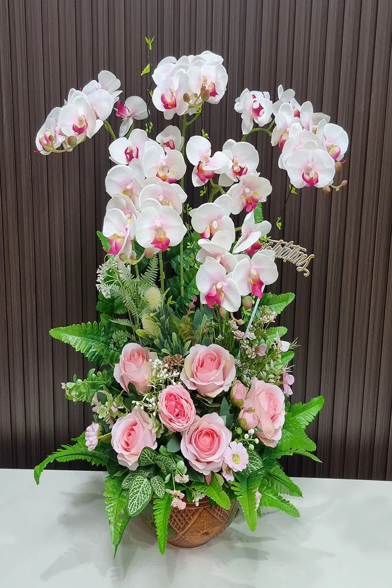 แจกันดอกกล้วยไม้ประดิษฐ์ แจกันดอกกล้วยไม้ประดิษฐ์