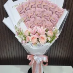 ช่อเรียงแบงค์ร้อยดอกไม้ประดิษฐ์