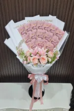 ช่อเรียงแบงค์ดอกไม้ประดิษฐ์