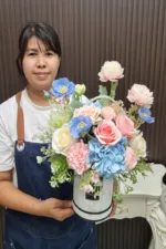 แจกันดอกไม้ประดิษฐ์สีฟ้า-AV1017 - Image 3