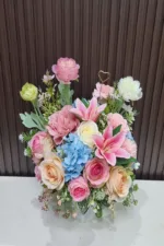 แจกันดอกไม้ประดิษฐ์สีชมพู-AV1015 - Image 3