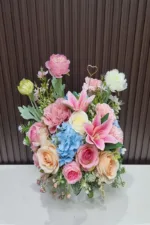 แจกันดอกไม้ประดิษฐ์สีชมพู-AV1015 - Image 2