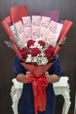 ช่อดอกกุหลาบช่อเรียงแบงค์