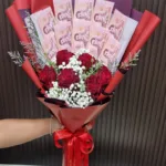 ช่อเรียงแบงค์ดอกกุหลาบแดง
