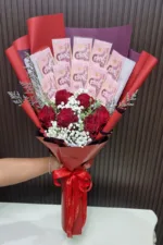 ช่อเรียงแบงค์ดอกกุหลาบแดง