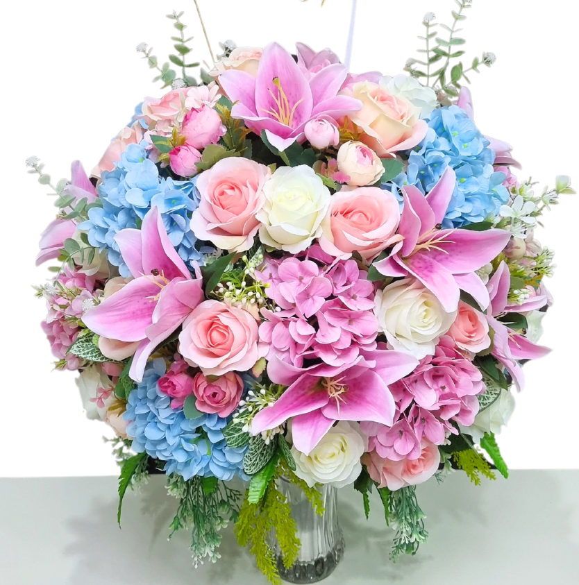 แจกันดอกไม้ประดิษฐ์ใบใหญ่ ขนาดใหญ่