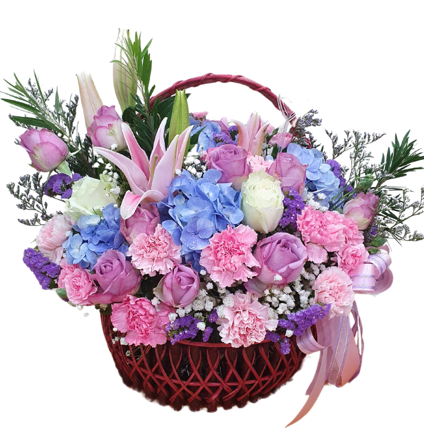 กระเช้าดอกไม้สด