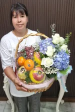 กระเช้าผลไม้ดอกไม้สด-BF1019 - Image 2