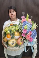 กระเช้าผลไม้ดอกไม้สด-BF1020 - Image 2