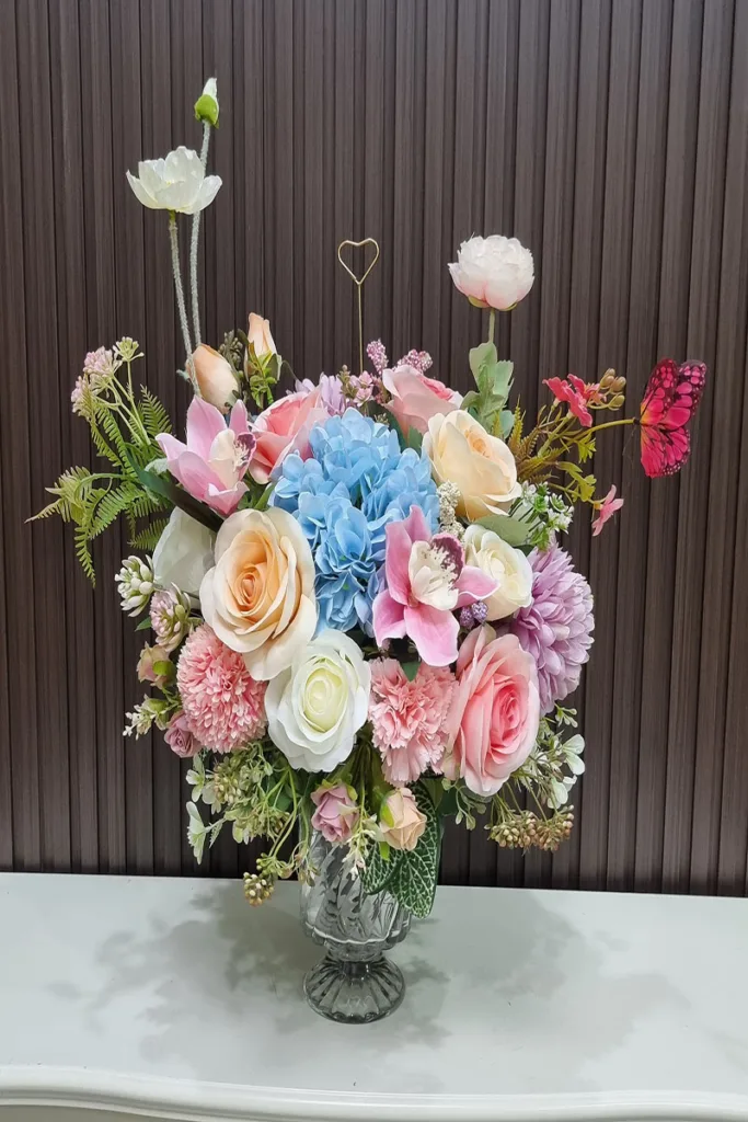 แจกันดอกไม้ประดิษฐ์ทรงกลม