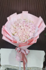 ช่อดอกกุหลาบชมพู60ดอก