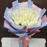 ช่อดอกกุหลาบขาว50ดอก