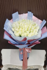 ช่อดอกกุหลาบขาว50ดอก