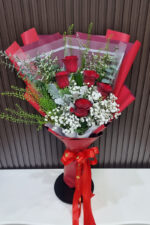 ดอกกุหลาบแดง5ดอก