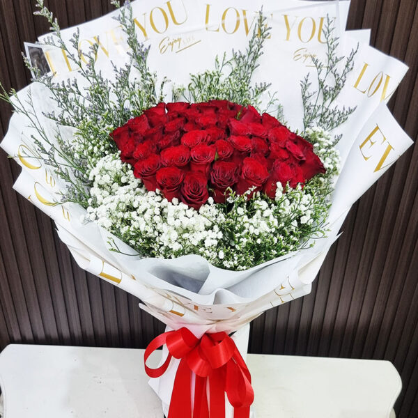 ช่อดอกกุหลาบแดง30ดอก