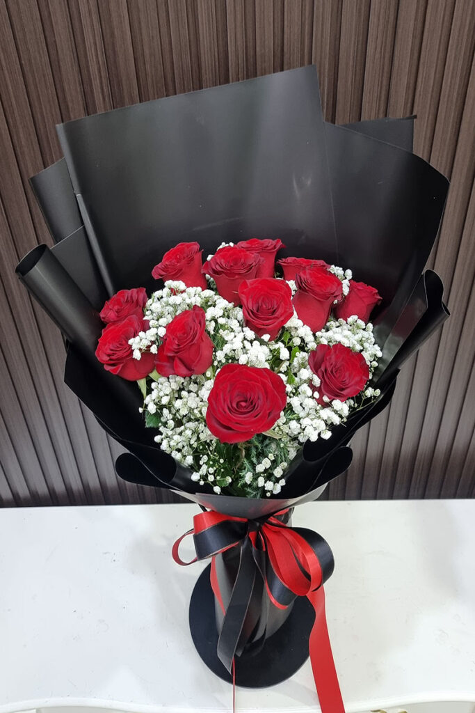 ดอกกุหลาบแดง10ดอก