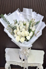 ช่อดอกกุหลาบขาว20ดอก