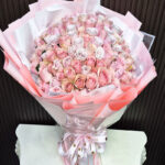 ช่อดอกกุหลาบชมพู