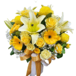 แจกันดอกไม้สดโทนสีเข้ม/สีสด