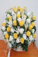 กระเช้าดอกไม้สีเหลือง-YB1002 - Image 3