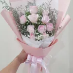 ช่อดอกกุหลาบสีชมพู