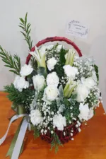 กระเช้าดอกไม้สีขาว-WB1001 - Image 3