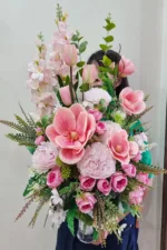แจกันดอกไม้ประดิษฐ์สีชมพู-AL1005 - Image 2