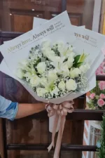 ช่อดอกไม้สดสีขาว-FW1005 - Image 3