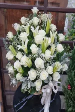 กระเช้าดอกไม้สีขาว-WB1002 - Image 2