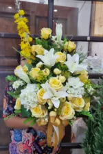 แจกันดอกไม้ประดิษฐ์สีเหลือง-AL1006 - Image 3
