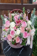 กระเช้าดอกไม้สีชมพู-PB1005 - Image 3