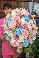 แจกันดอกไม้ประดิษฐ์สีชมพู-AL1007 - Image 2