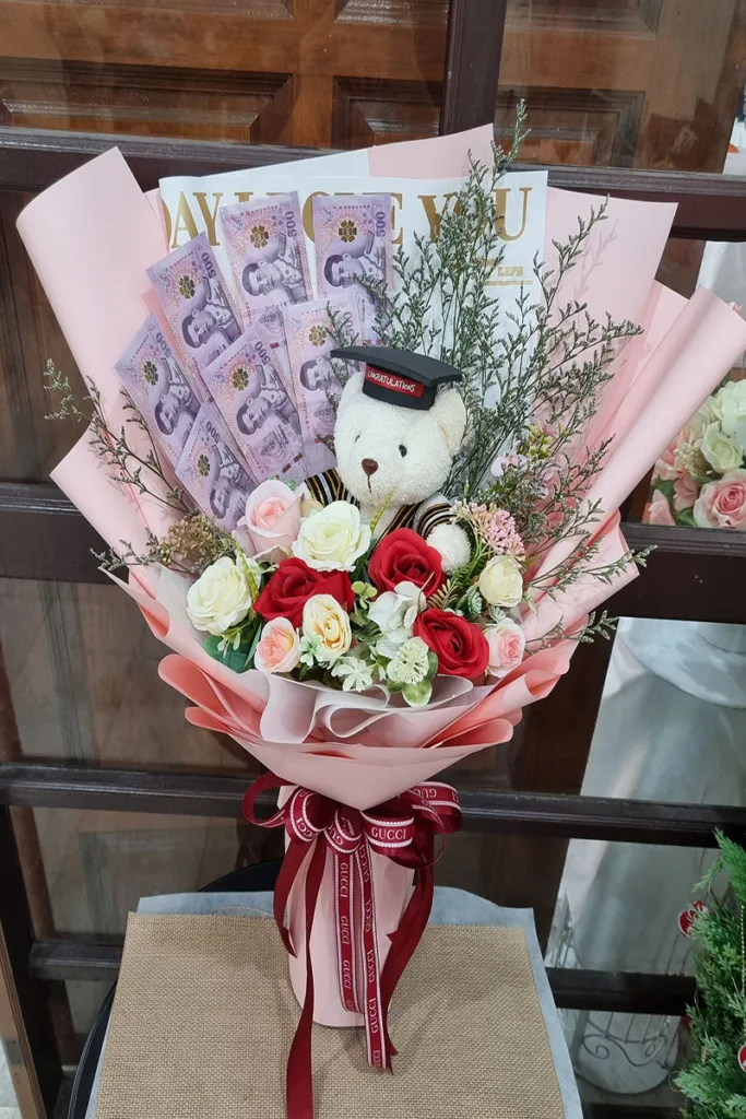 ช่อดอกไม้เรียงแบงค์