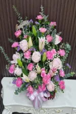 กระเช้าดอกไม้สีชมพู-PB1010 - Image 3