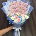 ช่อเรียงแบงค์ดอกไม้ประดิษฐ์