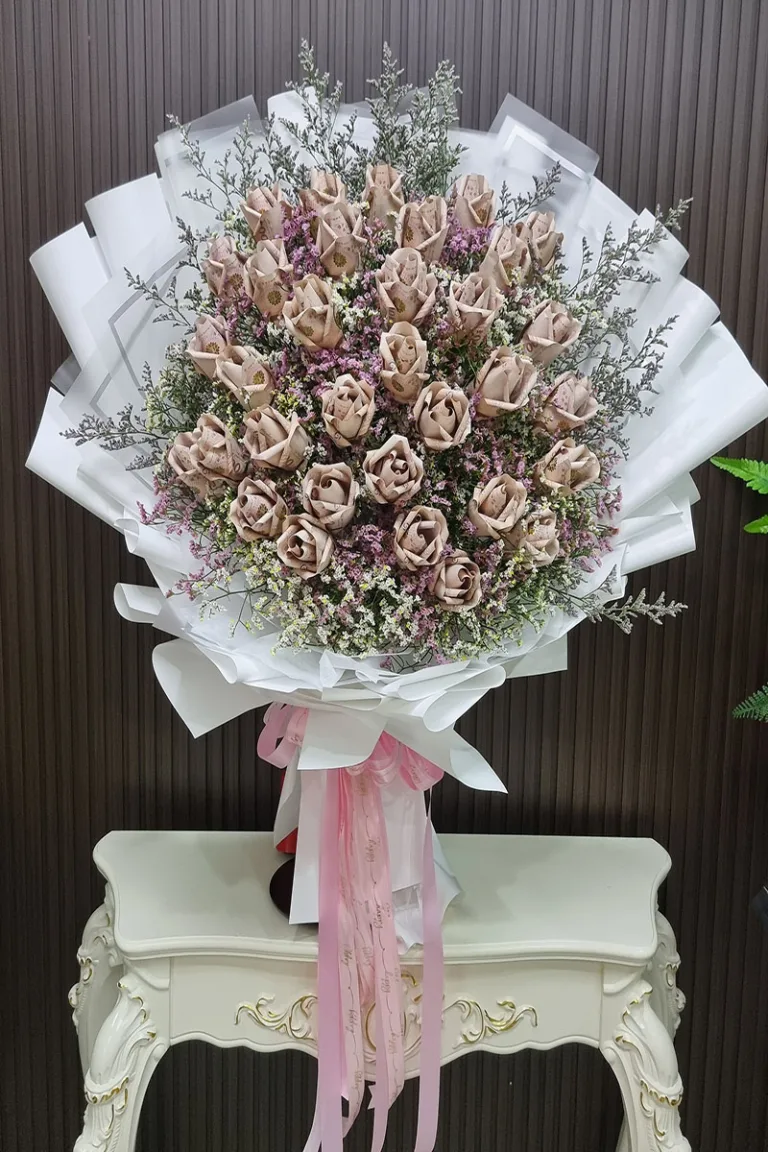 ช่อแบงค์พับช่อเงินรับปริญญา