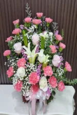 กระเช้าดอกไม้สีชมพู-PB1013 - Image 2