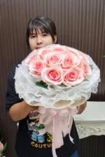 ช่อดอกไม้ประดิษฐ์สีชมพู-AC1004 - Image 3