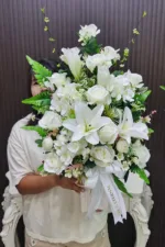 แจกันดอกไม้ประดิษฐ์สีขาว-AL1012 - Image 3