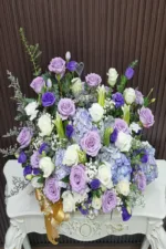 กระเช้าดอกไม้สีม่วงอ่อน-PB1003 - Image 2
