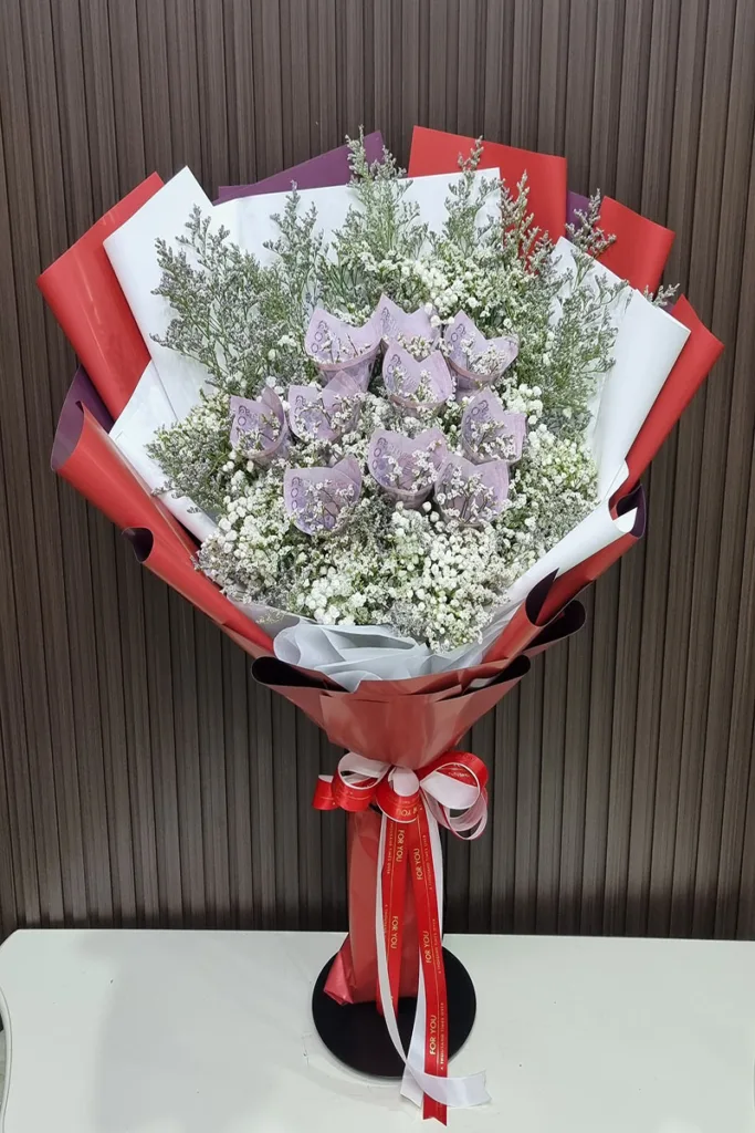 ช่อแบงค์ม้วนทำดอก