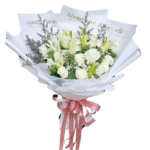 ช่อดอกไม้สดสีขาว