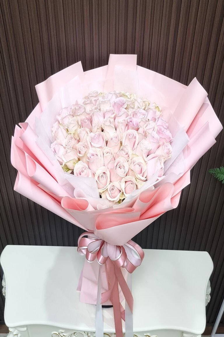 ดอกกุหลาบชมพู60ดอก